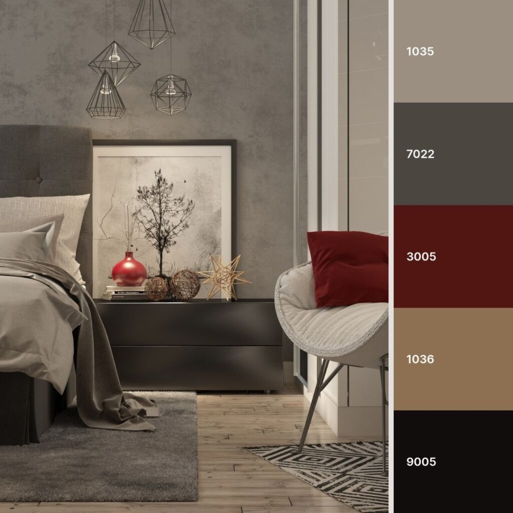 Abbinamenti-colori-pareti-camera-da-letto-in-grigio-e-rosso