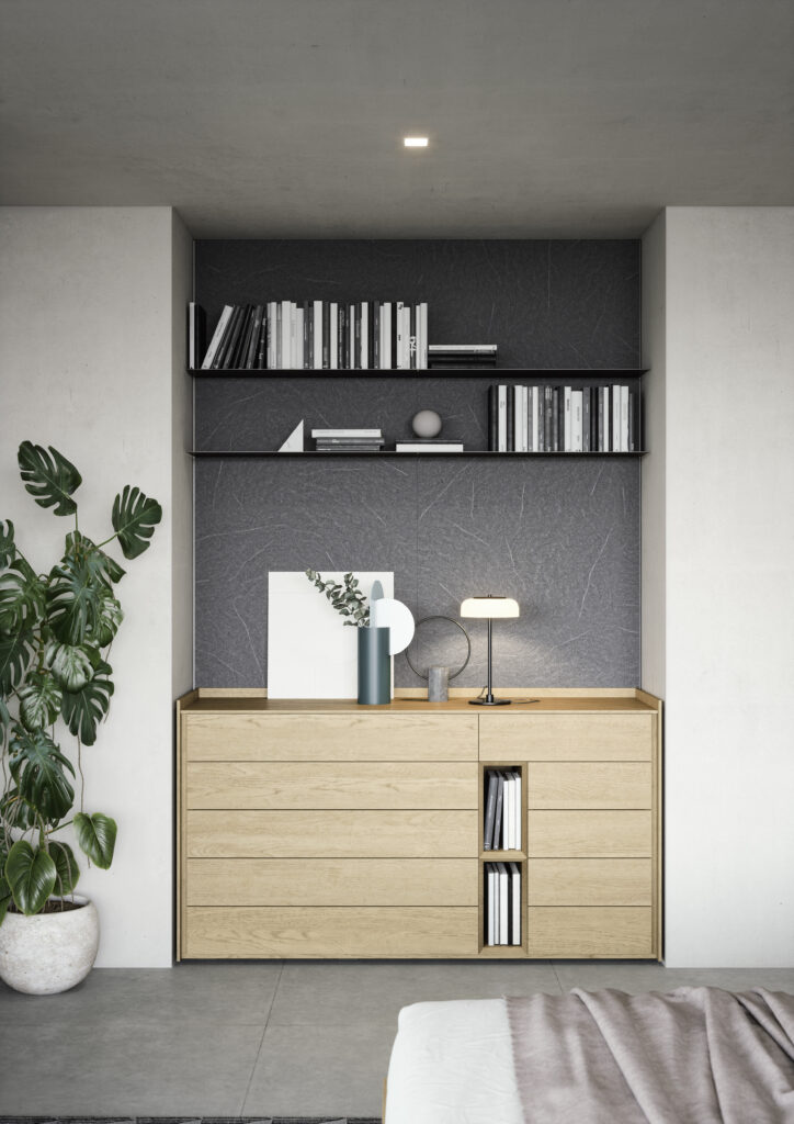 Go-Modern-Furniture Cassettiera con mensole in nicchia