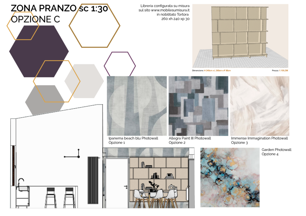carta da parati di design per sala da pranzo
