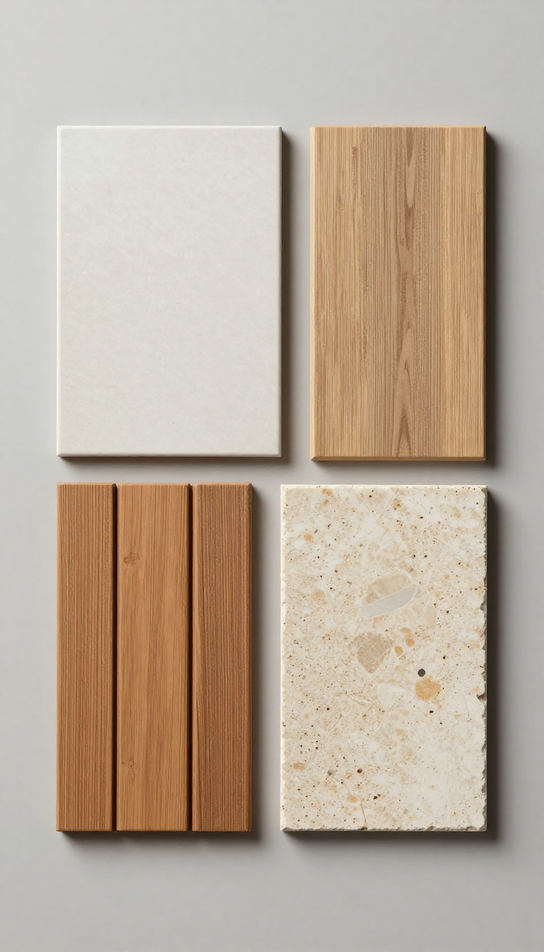 flat lay materiali per pavimenti da esterno